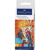 Faber Castell 6lı Pitt Artist Pen Manga Shonen Set - Çizim Kalemi Seti - 1
