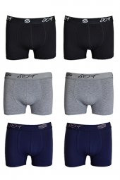 SOF  BOXER 6LI GRİ-SİYAH-LACİVERT - 1