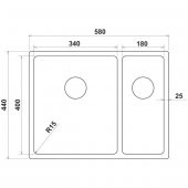 HAFELE NOVARA06 Eviye,580x440mm,pas.çel.par.sağ - 2