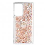 Galaxy Note 20 Ultra Kılıf Sıvılı Simli Pullu Yüzüklü Standlı - 6