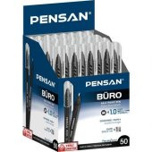 PENSAN TUKENMEZ KALEM BURO 1mm SIYAH 50 LI(2270) - 1