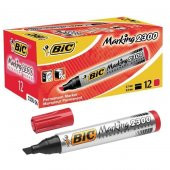 BIC PERMANENT MARKER 2300 KES.UC KIRMIZI 12LI KUTU - 1