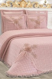 Aleyna Çift Kişilik Yatak Örtüsü Pudra - 4