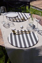 2li Striped Duck Keten Supla Amerikan Servis thumbnail 1