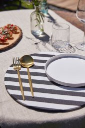 2li Striped Duck Keten Supla Amerikan Servis thumbnail 2