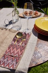 2li Pink Misson El Yapımı Kaşıklık Detaylı Jüt Amerikan Servisi - 1