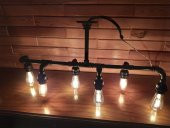 Demir boru Sarı Ampulden, Endüstriyel Malzeme Rustik Avize thumbnail 6