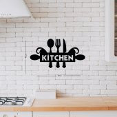 Ahşap Dekoratif Siyah Kitchen Yazılı Mutfak Tablo Süsü - 2