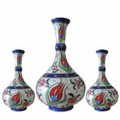 Oğuz Çini  2 ADET 15 CM 1 ADET 20 CM VAZO SETİ - 1