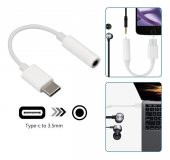 FitPlus JH-022 Type-C to 3.5mm Kulaklık Dönüştürücü Kablo Beyaz - 3