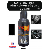 Derby Koyu Bej Deri Oto Koltuk Direksiyon Döşeme Boyası - 1