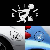 Benzin Kapağı Sticker - Fuel Sticker - İbreyi Tutan Adam Sticker - 1