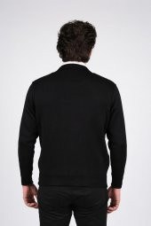 Çizgi Triko Erkek Hakim Yaka Astarlı Triko Mont Fermuarlı Desenli Kol Ve Bel Lastikli Çelik Örgü - 10