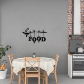 Mutfak Yazısı Food Ahşap Dekoratif Duvar Süsü - 1