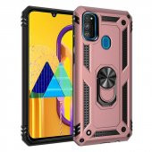 Samsung Galaxy M21 Kılıf Yüzüklü Standlı Zırh Tank Vega Silikon - 6