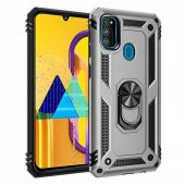 Samsung Galaxy M21 Kılıf Yüzüklü Standlı Zırh Tank Vega Silikon - 7