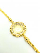 Altın Kaplama Çeyrek Altınlı Zirkon Taşlı Kadın Bileklik - 1