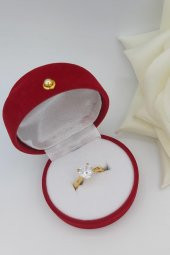 Altın Kaplama Zirkon Tam Tur ve Tek Taş Yüzük thumbnail 2