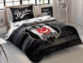 Taç Lisanslı Beşiktaş Wooden Logo Tek Kişilik Nevresim Takımı - 1