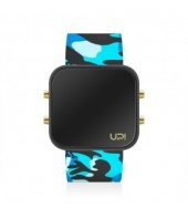 UPWATCH LED GOLD BLACK AND BLUE CAMOUFLAGE STRAP UNİSEX KOL SAATİ - 1