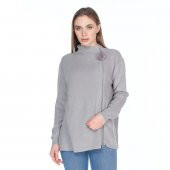 19K3323 Gri Triko Hırka - 1