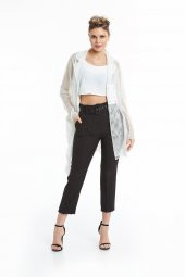 Uzun Kol File Ceket Ekru 20Y37015-16 - 2