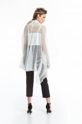 Uzun Kol File Ceket Ekru 20Y37015-16 - 4