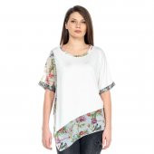 19Y4446 Beyaz Penye Bluz - 1