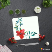 DECORITA Cam Kesme Tahtası- Suluboya Çiçek - 2