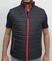 Çizgili Şişme Yelek Kolsuz Ceket Mikro Kumaş Elyaflı İçi Polar Outdoor Renk Seçenekli - 5