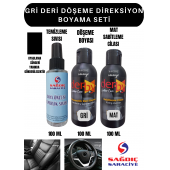 3'Lü Derby Gri Deri Oto Direksiyon Döşeme Boyama Seti - 1