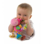 Playgro Zebra Aktivite Oyuncağı Diş Kaşıyıcı Çıngırak Pembe - 4
