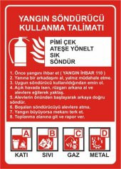 YANGIN SÖNDÜRÜCÜ KULLANMA TALİMATI  25 cm x 35 cm Dekota - 1