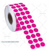 Tanex İŞARETLEME NOKTA Etiketi 10mm (5000 adet PEMBE NOKTA Etiket) - 1