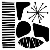 Contemporary Stencil Boyama şablonu 30x30 cm, Duvar Stencil, Fayans Stencil, Mobilya Stencil - 1