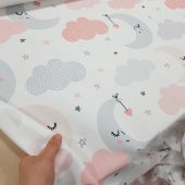 Su İtici, Leke Tutmaz Bulutlu Gece Desenli Döşemelik Kumaş - 1