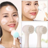 Çift Taraflı 3D Yüz Temizleme Fırçası Ve Slıkon Yüz Masaj Aleti thumbnail 5