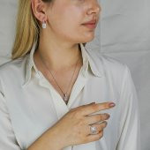 Baget Zirkon Taşlı Gümüş Bayan Set - 1