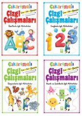 Çıkartmalı Çizgi Çalışmaları Seti 4 Kitap ÇİZ SİL YAPIŞTIR - 1