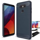 Teleplus LG G6 Özel Karbon ve Silikonlu Kılıf  + Tam Kapatan Cam - 5