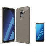 Teleplus Samsung Galaxy A8 2018 Özel Karbon ve Silikonlu Kılıf  + Nano Ekran Koruyucu - 2
