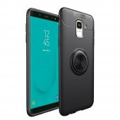 Teleplus Samsung Galaxy J8 Ravel Yüzüklü Silikon Kılıf  + Nano Ekran Koruyucu - 1