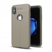 Teleplus iPhone XS Kılıf Deri Dokulu Silikon - 2