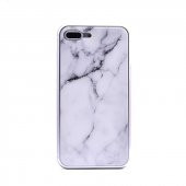 Teleplus iPhone 7 Plus 360 Mermer Desenli Mıknatıslı Metal Çerçeve Kılıf - 2