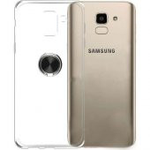 Teleplus Samsung Galaxy J4 Plus Ultra Şeffaf Yüzüklü Silikon Kılıf + Nano Ekran Koruyucu - 1