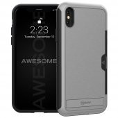 Teleplus ROAR iPhone XS Kılıf Awesome Hyrbid Kartlıklı Standlı Kapak   + Nano Ekran Koruyucu - 5