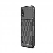 Teleplus Samsung Galaxy A01 Kılıf Negro Karbon Silikon  + Tam Kapatan Ekran Koruyucu - 1