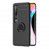 Teleplus Xiaomi Mi 10 Pro Kılıf Ravel Yüzüklü Standlı Silikon  + Tam Kapatan Cam - 1