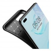 Teleplus Huawei P40 Pro Kılıf Negro Karbon Silikon - 11