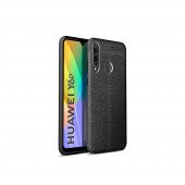 Teleplus Huawei Y6P Kılıf Deri Dokulu Silikon  + Nano Ekran Koruyucu - 1